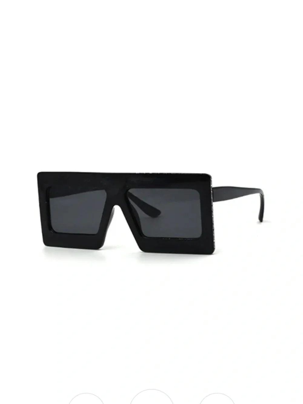 Bold Rectangular Black Sunglasses - Oversized Fashion Shades